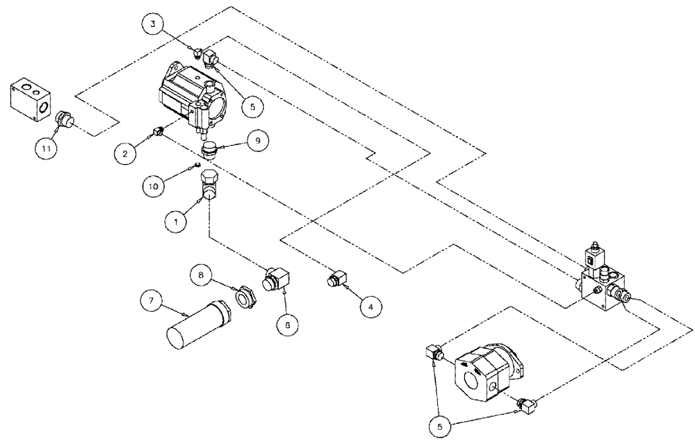 Схема запчастей Case IH 610 - (04-005) - HYDRAULIC FITTINGS Hydraulic Plumbing