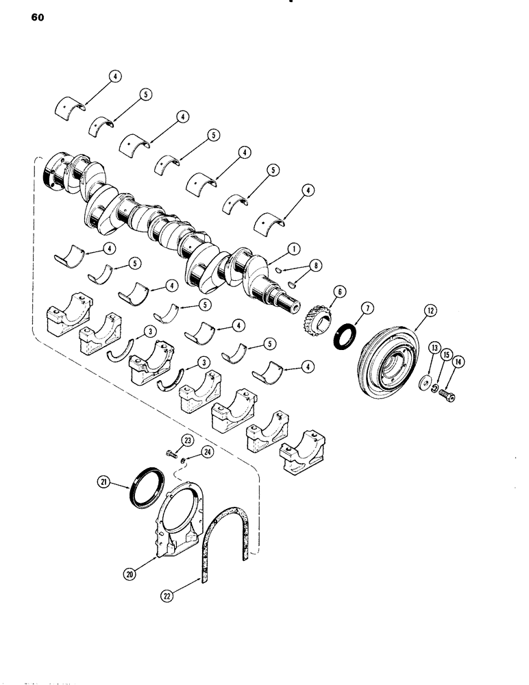 Схема запчастей Case IH 451BD - (060) - CRANKSHAFT, ENGINE LESS FUEL DEVICE, 451BD NATURALLY ASPIRATED ENGINES (02) - ENGINE