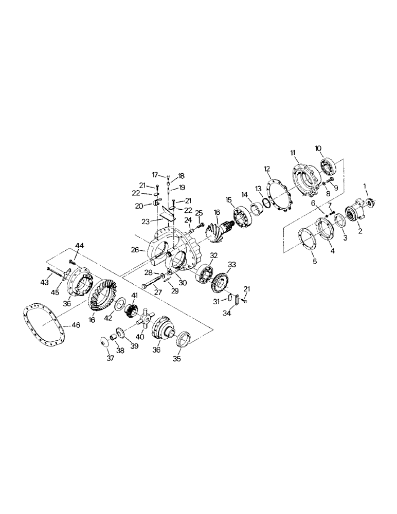 Схема запчастей Case IH CR-1280 - (04-55) - DIFFERENTIAL AND CARRIER ASSEMBLY, K598.64/74 AXLE (04) - Drive Train