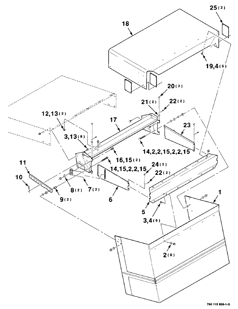 Схема запчастей Case IH 8610 - (7-18) - CHUTE DEFLECTOR ASSEMBLY (70) - EJECTION