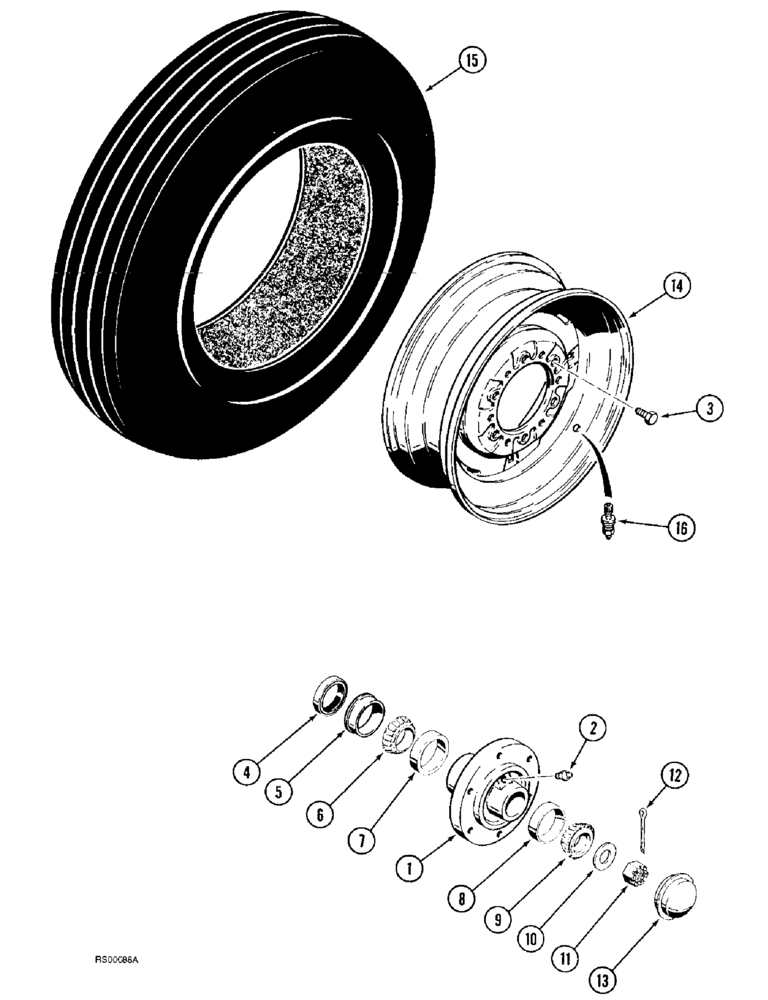 Схема запчастей Case IH 4300 - (9-078) - WHEELS AND HUBS, GAUGE WHEEL (09) - CHASSIS/ATTACHMENTS