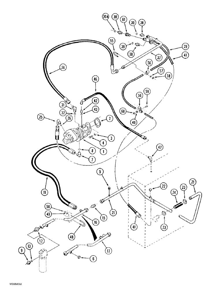 Схема запчастей Case IH 9370 - (8-002) - STANDARD HYDRAULIC SYSTEM, PUMP CIRCUIT TO CONTROL VALVE, 9370 AND 9380 ONLY (08) - HYDRAULICS