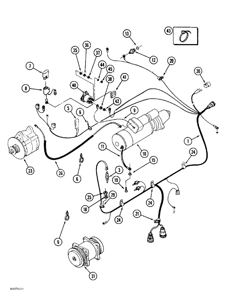 Схема запчастей Case IH 9380 QUADTRAC - (4-010) - ENGINE HARNESS (04) - ELECTRICAL SYSTEMS