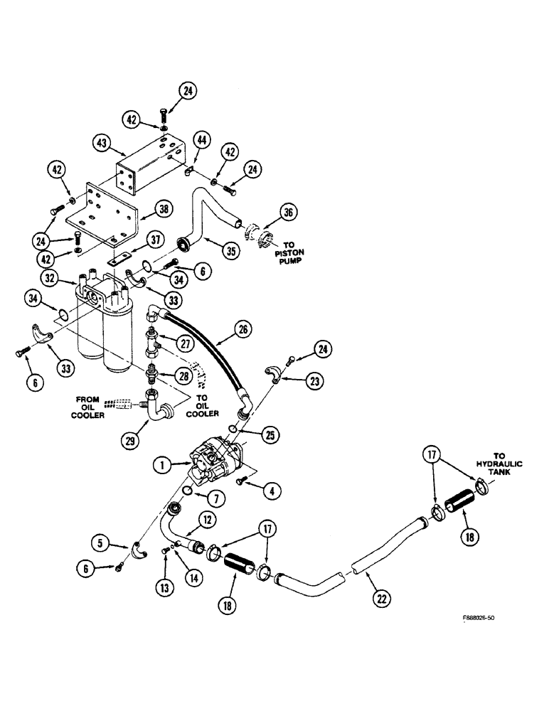 Схема запчастей Case IH STEIGER - (8-04) - HYDRAULIC SYSTEM, CHARGE PUMP AND FILTER (08) - HYDRAULICS