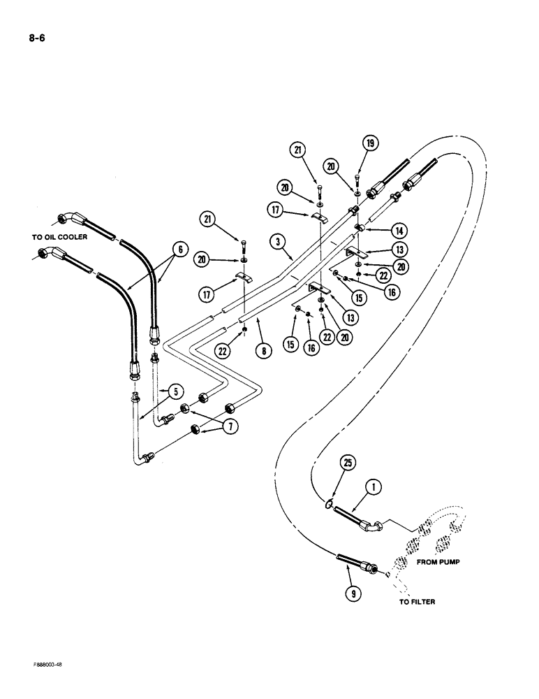 Схема запчастей Case IH STEIGER - (8-006) - HYDRAULIC SYSTEM, OIL COOLER SYSTEM (08) - HYDRAULICS