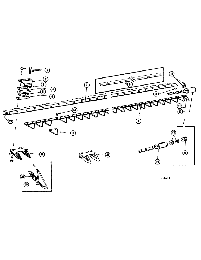 Схема запчастей Case IH 660 - (042) - SICKLE AND CUTTER BAR, BEFORE NUMBER 8334601 