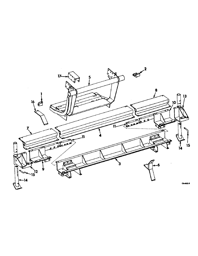 Схема запчастей Case IH 763 - (N-03) - FEEDER ADAPTER, MAIN FRAME AND STAND, 763CH SERIAL NO. 895 & BELOW (58) - ATTACHMENTS/HEADERS