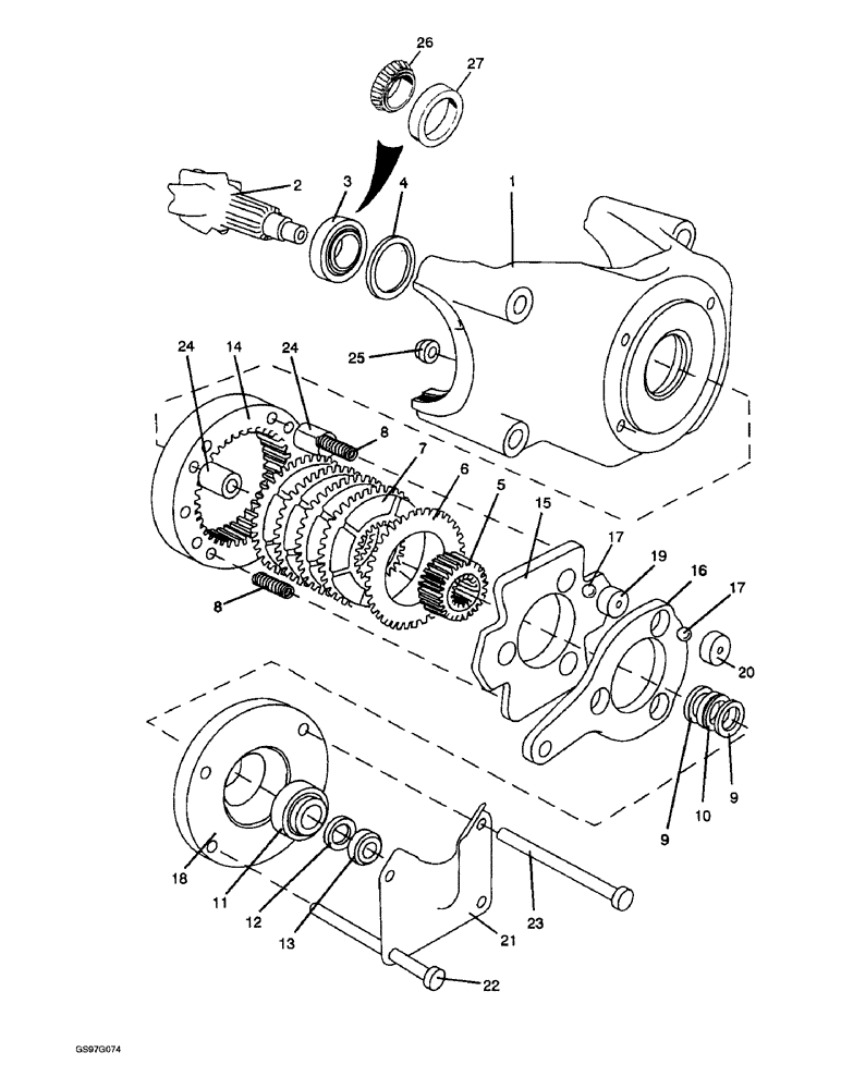 Схема запчастей Case IH 1210 - (7-08) - TRANSMISSION BRAKE, 1210G AND 1212G TRACTORS (07) - BRAKES