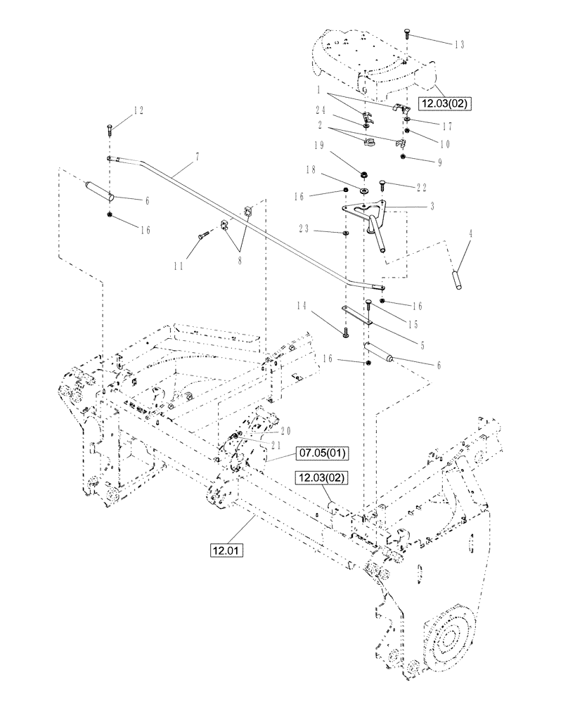 Схема запчастей Case IH WDX1902 - (09.08) - HEADER LATCH (09) - IMPLEMENT LIFT