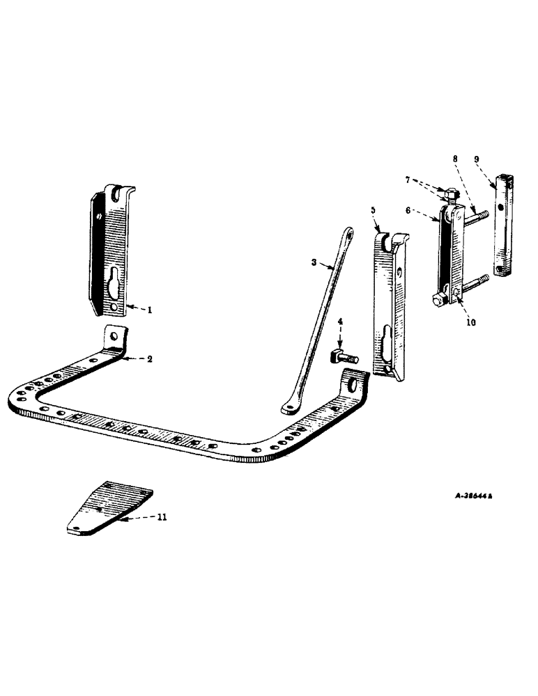 Схема запчастей Case IH 300 - (273) - CHASSIS, FIXED DRAWBAR, FOR TRACTORS WITHOUT FAST-HITCH (12) - CHASSIS