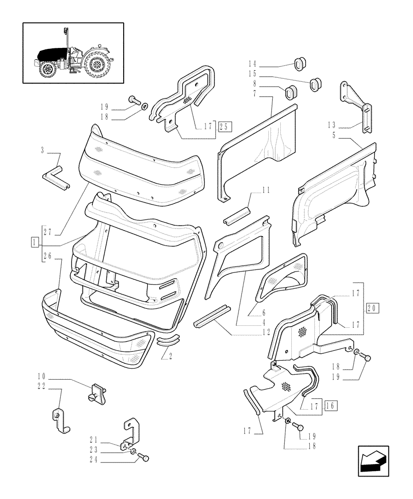 Схема запчастей Case IH JX1070N - (1.83.0[01]) - HOOD (08) - SHEET METAL