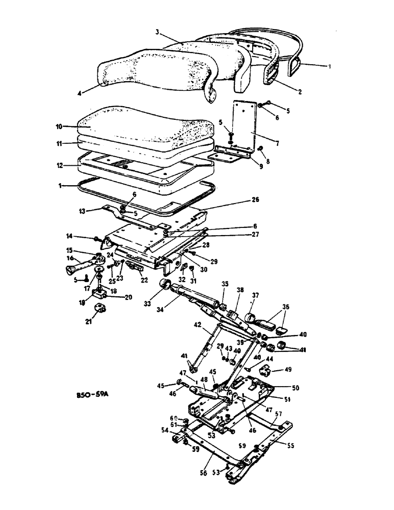 Схема запчастей Case IH HYDRO 84 - (13-034) - SUSPENSION SEAT, DE-LUXE (05) - SUPERSTRUCTURE