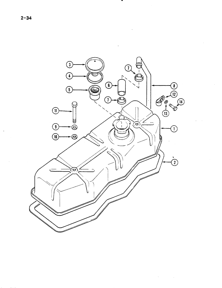 Схема запчастей Case IH 485 - (2-034) - VALVE HOUSING COVER (02) - ENGINE