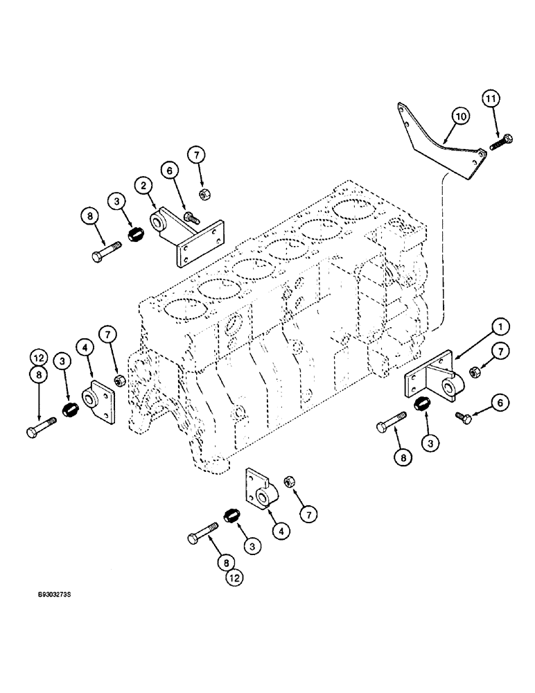 Схема запчастей Case IH 2055 - (2-50) - ENGINE SUPPORTS (01) - ENGINE