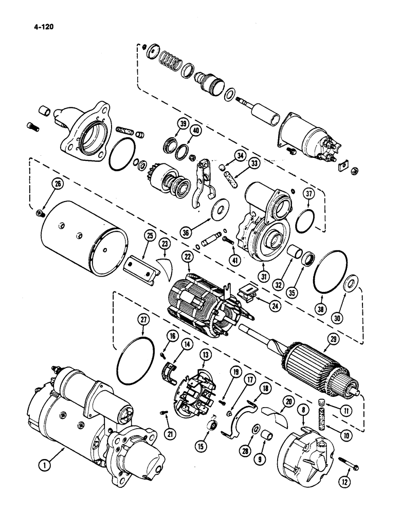 Схема запчастей Case IH 782 - (4-120) - STARTER, DELCO REMY, HEAVY DUTY SEALED (06) - ELECTRICAL SYSTEMS