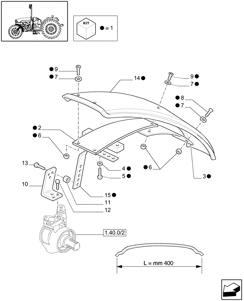 Схема запчастей Case IH JX1060C - (1.43.0) - (VAR.167-167/1) FRONT MUDGUARDS 4WD - SUPPORTS (04) - FRONT AXLE & STEERING