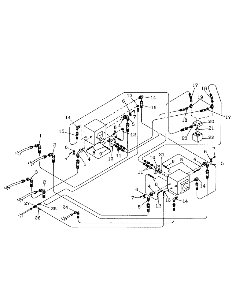 Схема запчастей Case IH AUSTOFT - (B05-07) - HYDRAULIC CIRCUIT, REAR TRANSMISSION MOTORS Hydraulic Components & Circuits