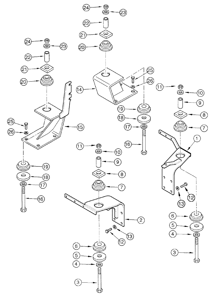 Схема запчастей Case IH MX90C - (09-19) - CAB MOUNTINGS (09) - CHASSIS