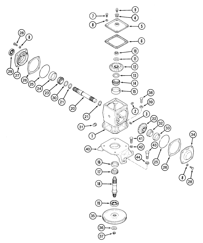 Схема запчастей Case IH 2155 - (9A-18) - GEARBOX (13) - PICKING SYSTEM