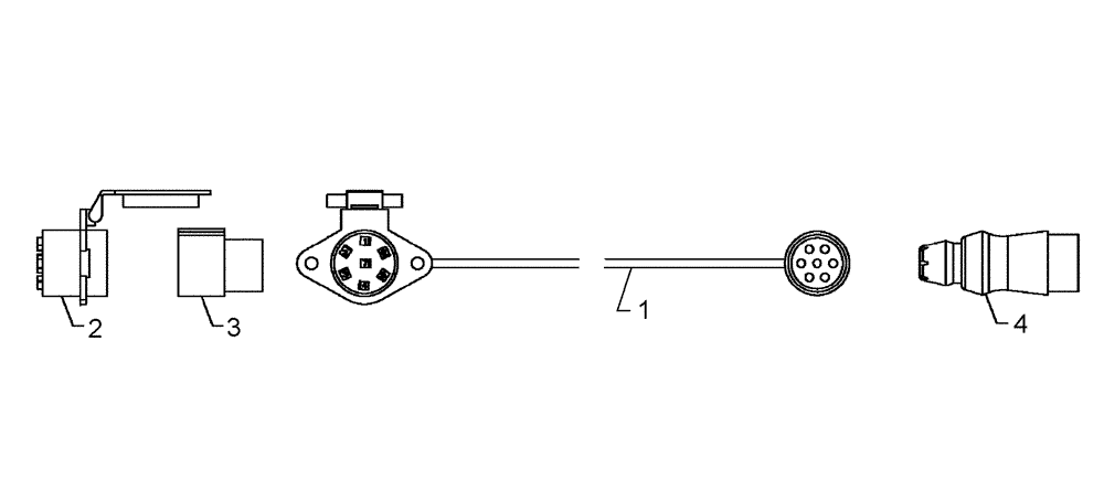 Схема запчастей Case IH 1200 - (A.40.A[08]) - ELECTRICAL - LIGHTING ADAPTER CABLE 87539913 ISO TO ASAE A - Distribution Systems