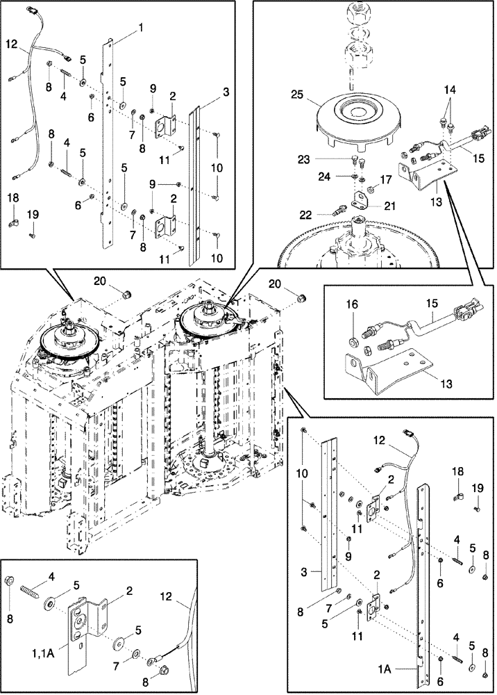 Схема запчастей Case IH 620 - (04-28) - ROTOR HARNESS, ROTOR AND CHOKE SENSORS (06) - ELECTRICAL SYSTEMS