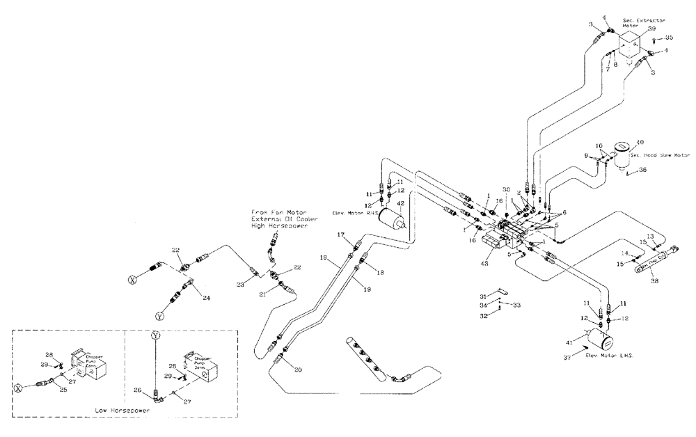 Схема запчастей Case IH 7700 - (B10[02]) - HYDRAULIC CIRCUIT,  ELEVATOR Hydraulic Components & Circuits