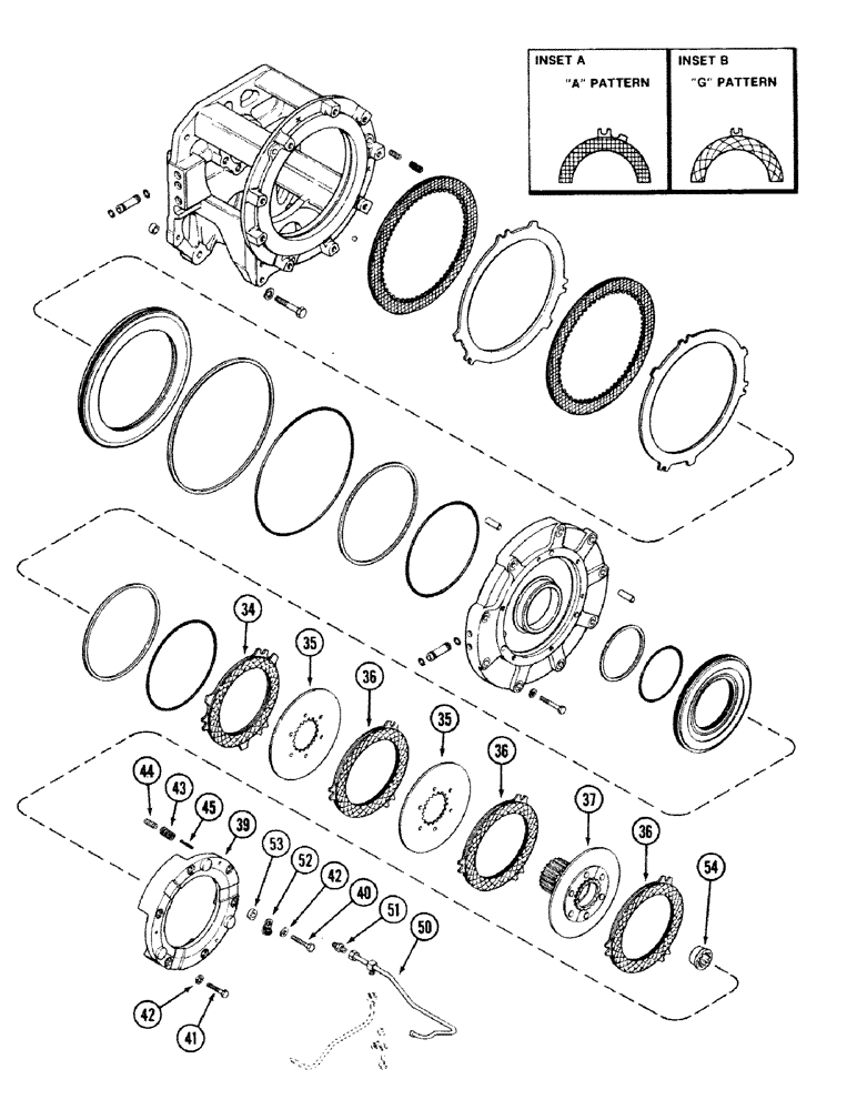 Схема запчастей Case IH 2594 - (6-036) - TRANSMISSION, (C1) AND (C4) CLUTCHES, TRANSMISSION SERIAL NO. 16260432 AND AFTER, (CONT) (06) - POWER TRAIN