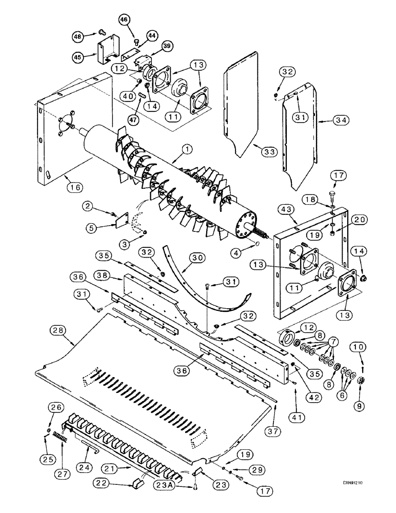 Схема запчастей Case IH 2188 - (9F-14) - STRAW CHOPPER, ROTOR AND CONCAVE (19) - STRAW SPREADER & CHOPPER