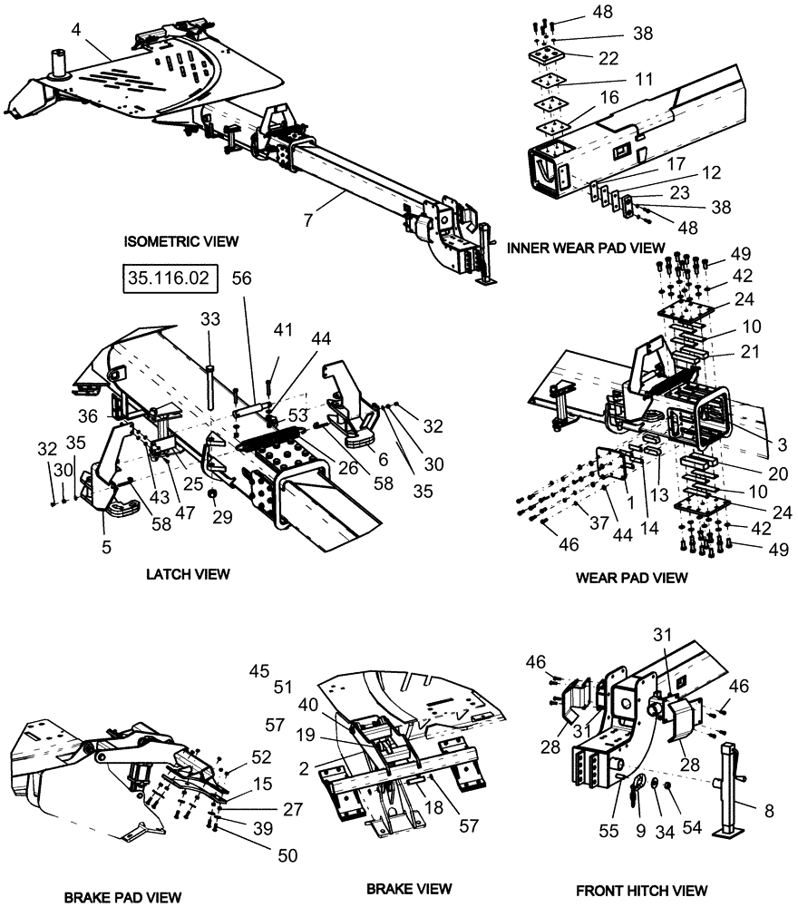 Схема запчастей Case IH 1240 - (39.110.05) - 12/23 ROW & 16/31 ROW TWO STAGE MECHANICAL CARRIER FRAME HITCH ASSEMBLY (39) - FRAMES AND BALLASTING