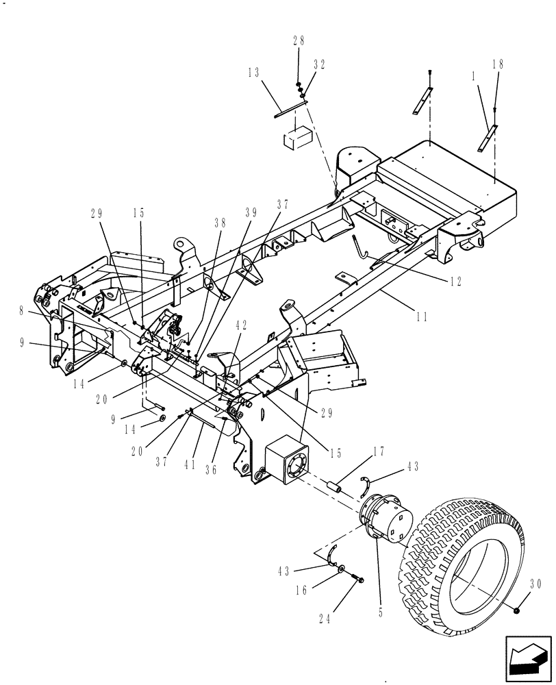 Схема запчастей Case IH WD2303 - (12.01[2]) - MAIN FRAME, FROM PIN YAG663565 (12) - MAIN FRAME