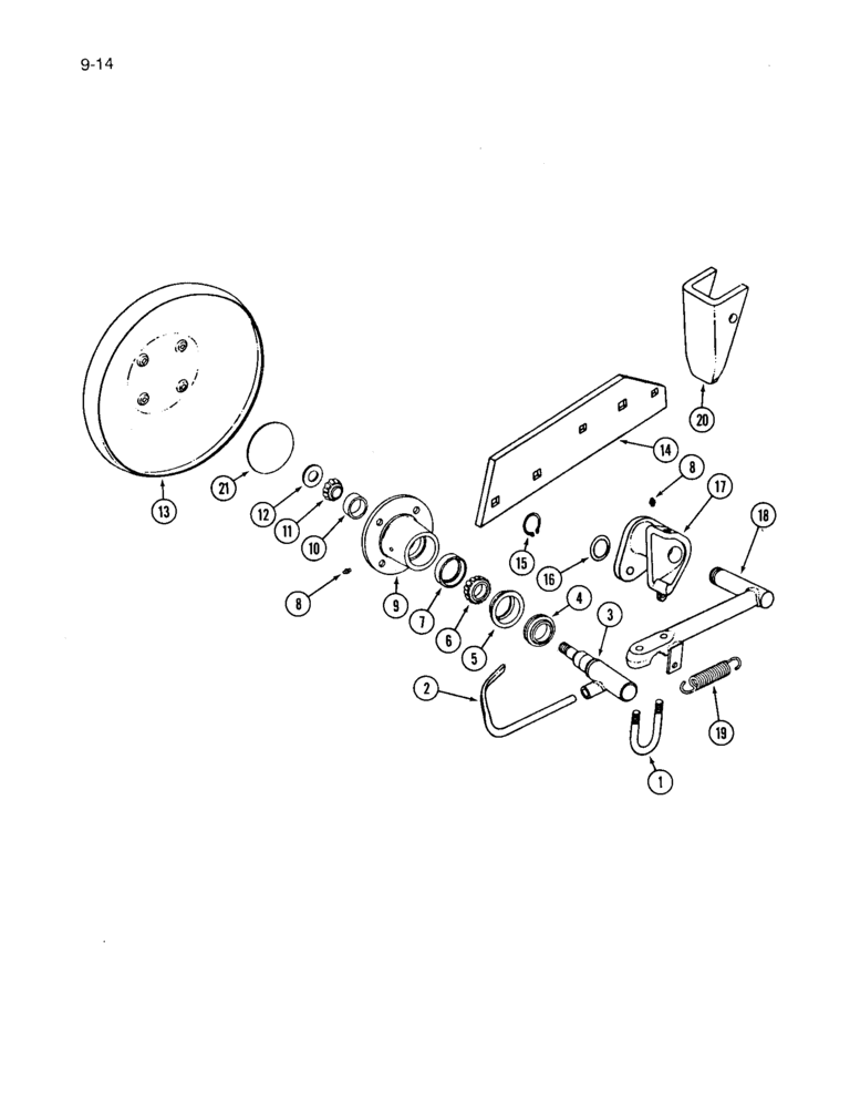 Схема запчастей Case IH 125 - (9-14) - REAR FURROW WHEEL 