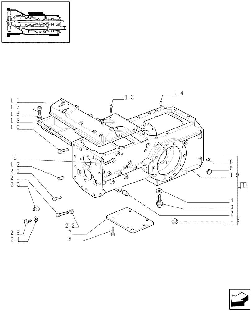 Схема запчастей Case IH JX80 - (1.21.0[02A]) - TRACTOR BODY - CAPS AND COVERS - D5712 - C6660 (03) - TRANSMISSION