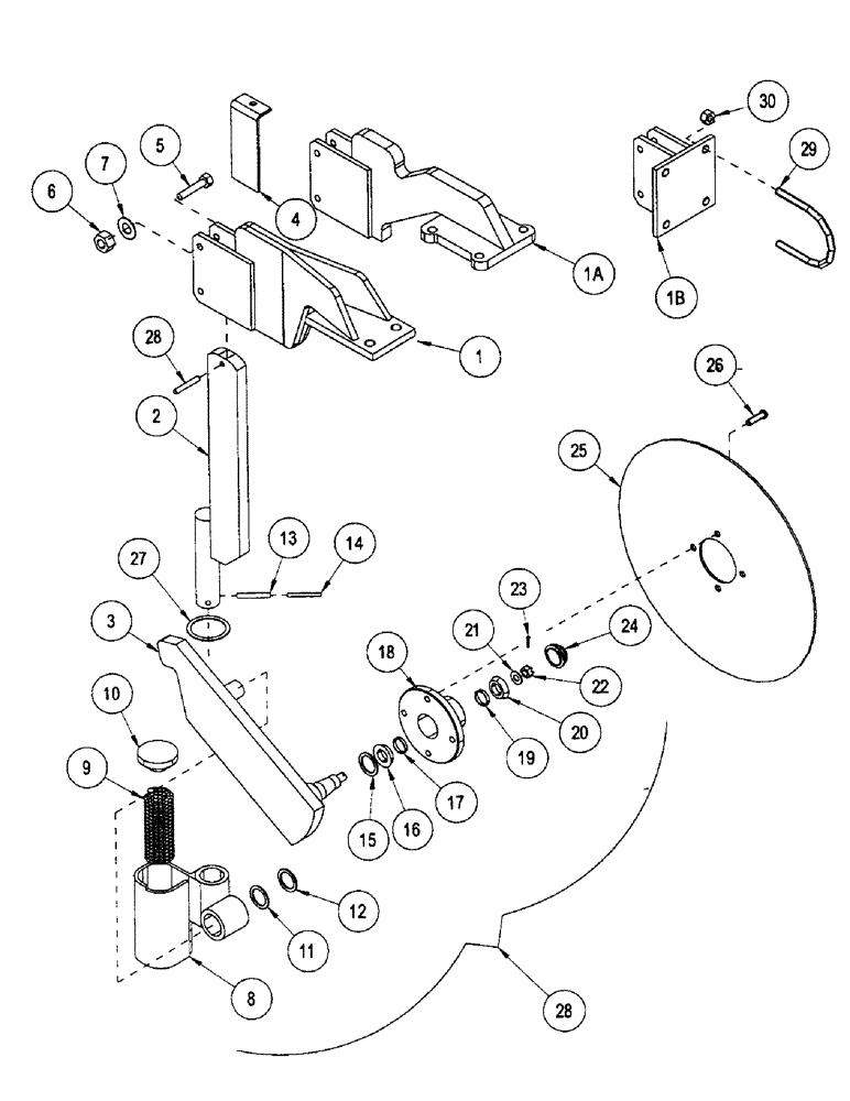 Схема запчастей Case IH CONCORD - (B32) - COULTER ASSEMBLIES 