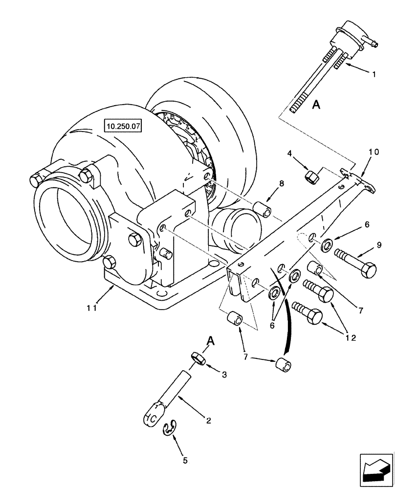 Схема запчастей Case IH 2577 - (10.250.10) - WASTEGATE ACTUATOR (10) - ENGINE