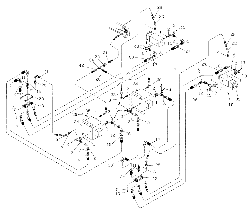 Схема запчастей Case IH 7700 - (B12[02]) - HYDRAULIC CIRCUIT,  TRANSMISSION 7700 Hydraulic Components & Circuits