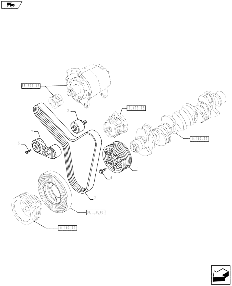 Схема запчастей Case IH F3AE0684K E910 - (10.114.01) - PULLEY - CRANKSHAFT - MY11 8120 (10) - ENGINE