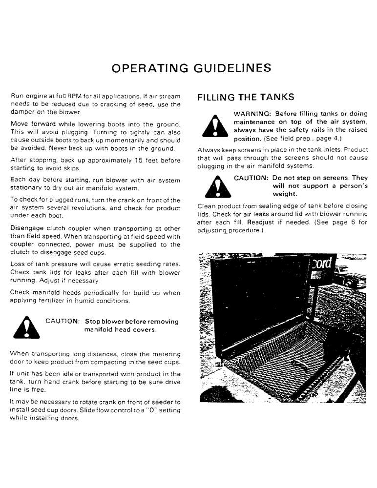 Схема запчастей Case IH 1802 - (09) - OPERATING GUIDELINES 