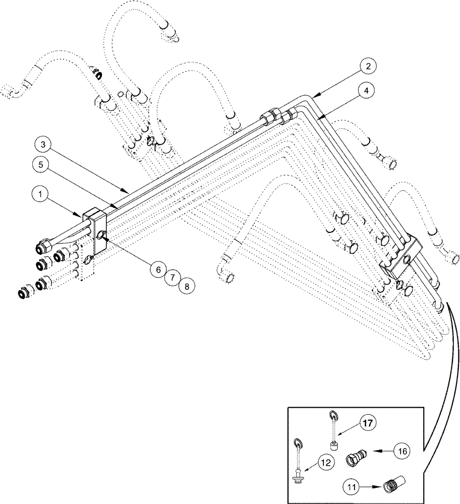 Схема запчастей Case IH L505 - (08-02) - HYDRAULICS AUXILIARY (08) - HYDRAULICS