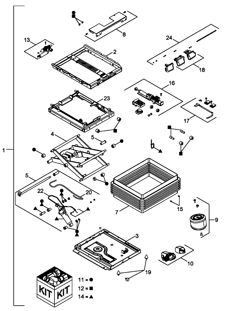 Схема запчастей Case IH SPX4410 - (01-014) - SUSPENSION ASSEMBLY, SEAT "FEB 1, 2006 AND BEYOND" Cab Interior