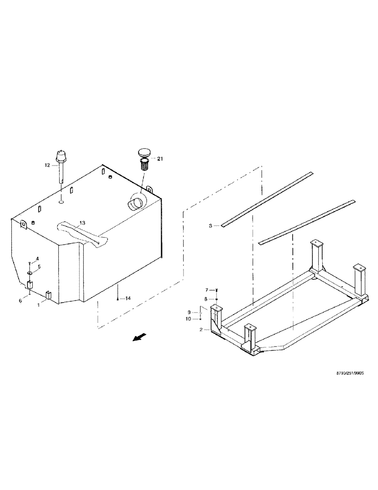 Схема запчастей Case IH 8790 - (042) - ENGINE SYSTEM, FUEL TANK (10) - ENGINE