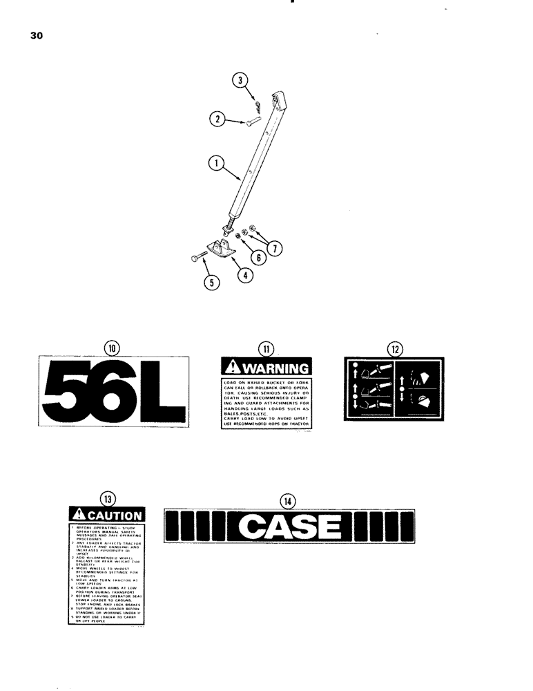 Схема запчастей Case IH 56L - (30) - PARKING STAND (82) - FRONT LOADER & BUCKET