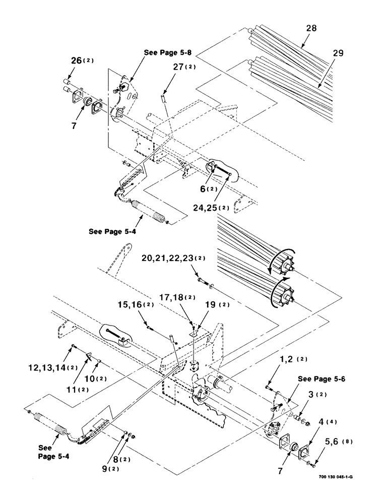 Схема запчастей Case IH 8850 - (5-02) - HAY CONDITIONER ASSEMBLY (58) - ATTACHMENTS/HEADERS