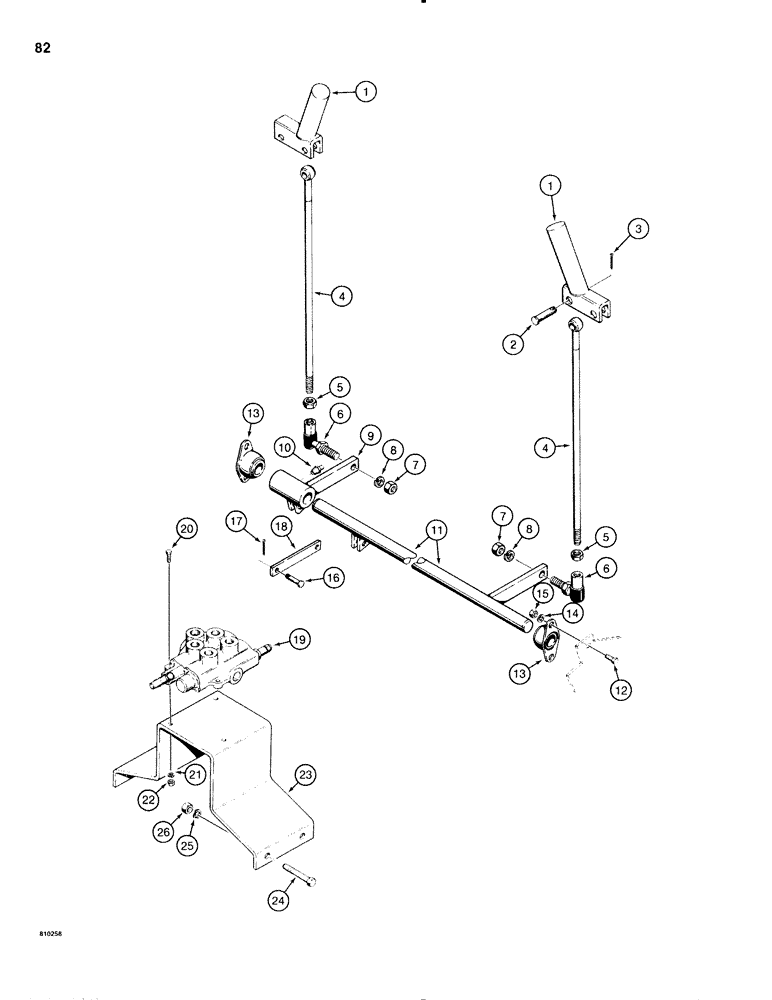 Схема запчастей Case IH 1816C - (082) - LOADER LIFT AND BUCKET CONTROLS (08) - HYDRAULICS