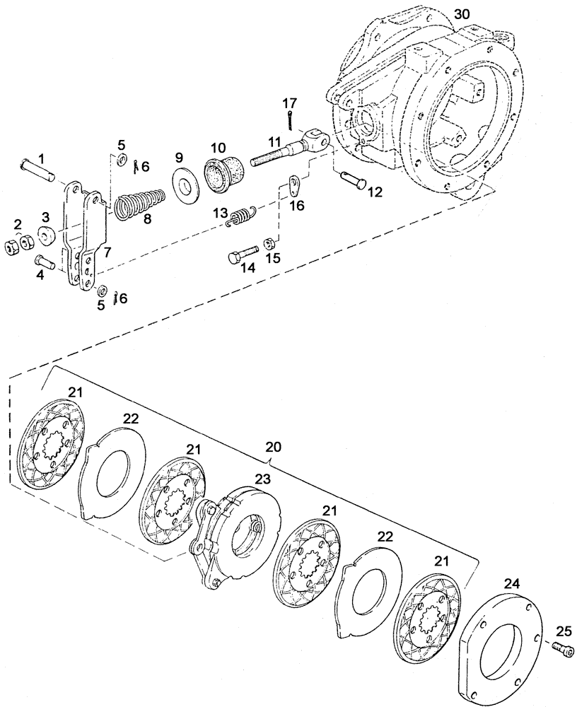 Схема запчастей Case IH C55 - (07-04[01]) - REAR WHEEL BRAKE (07) - BRAKES