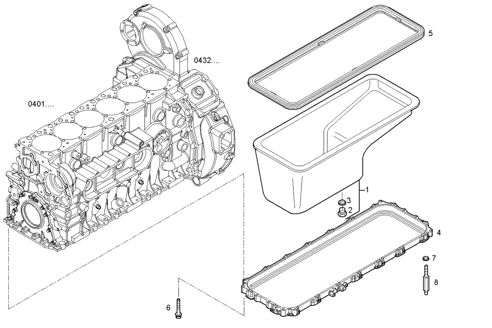 Схема запчастей Case IH F2CE9684L E005 - (0420.243) - OIL SUMP 