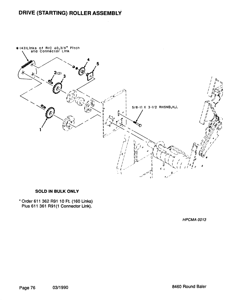 Схема запчастей Case IH 8460 - (076) - DRIVE, STARTING, ROLLER ASSEMBLY Driveline