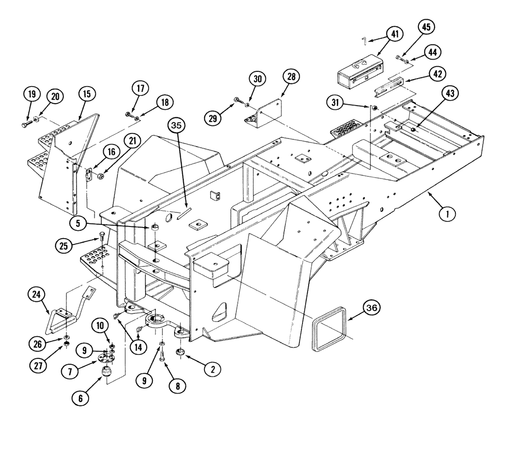 Схема запчастей Case IH 9250 - (9-024) - FRONT FRAME, 9250 TRACTOR, PRIOR TO P.I.N. JEE0032712 (09) - CHASSIS/ATTACHMENTS