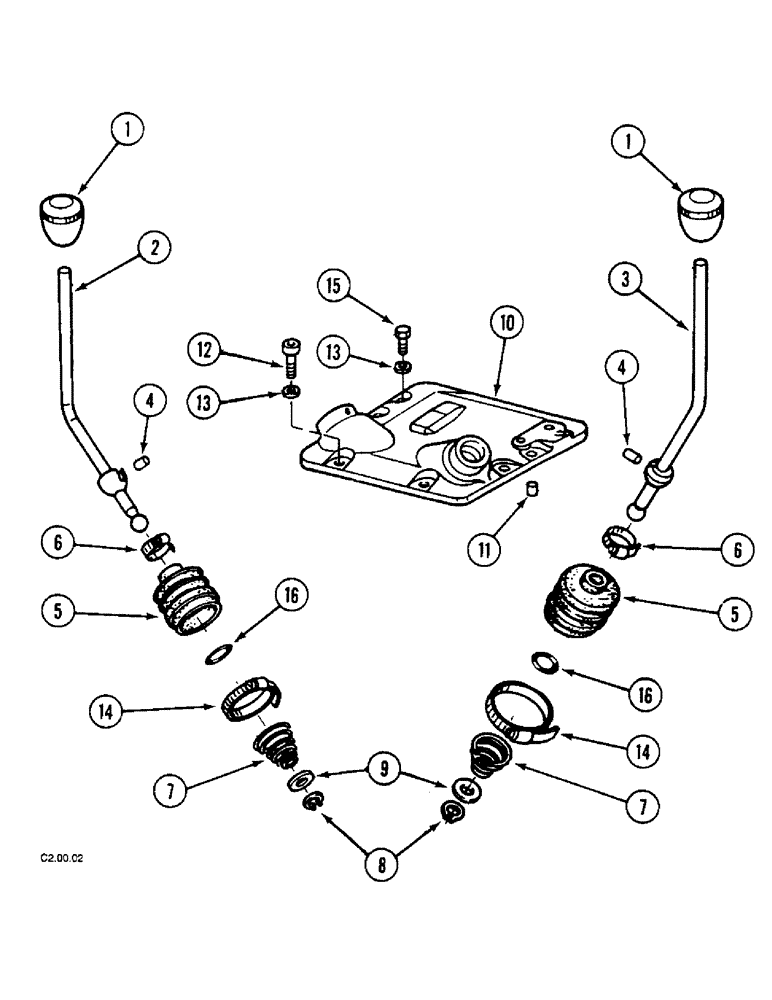 Схема запчастей Case IH 2120 - (6-016) - TRANSMISSION CONTROL - EXTERNAL (06) - POWER TRAIN