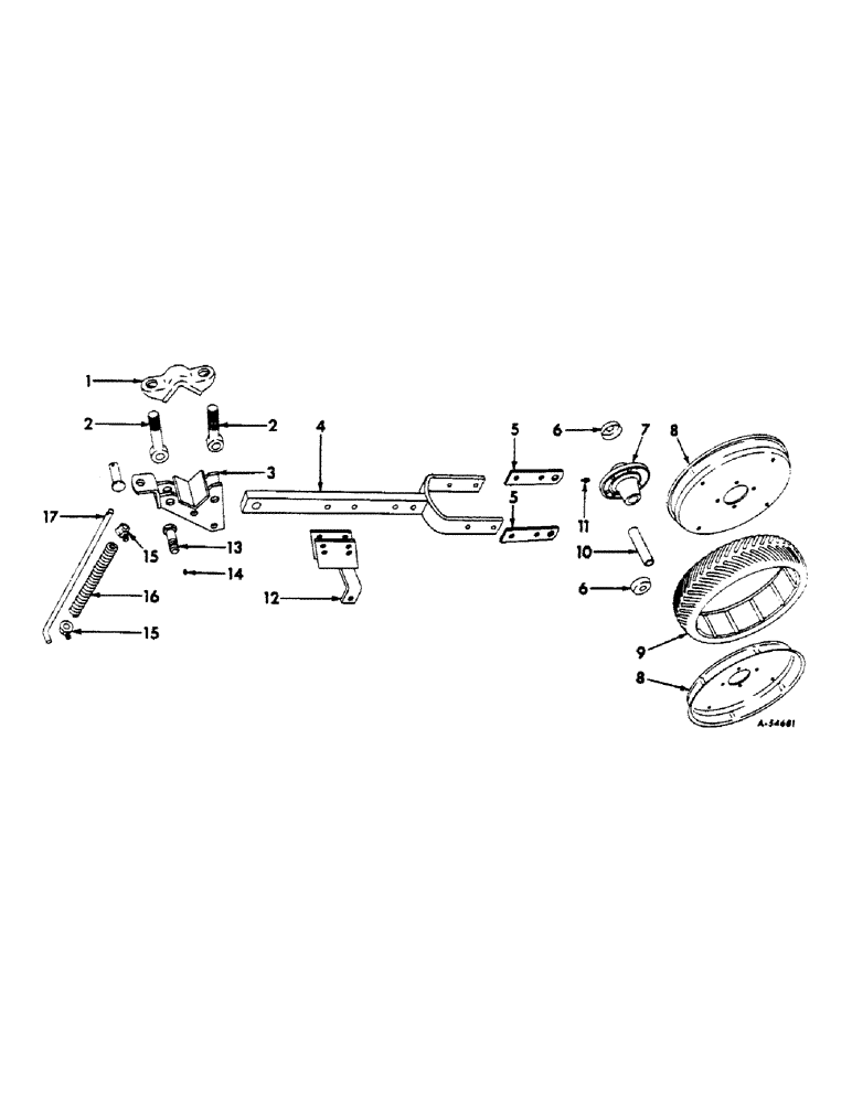 Схема запчастей Case IH 184 - (H-10) - GAUGE WHEEL CONTROLLED FLEXIBLE ATTACHING UNIT, FOR 2-1/4 IN. SQUARE TOOL BAR 