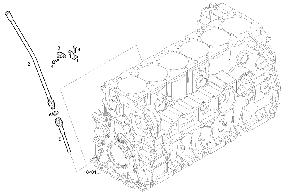 Схема запчастей Case IH F2CE9684N E005 - (2712.012) - OIL DIPSTICK PIPE 